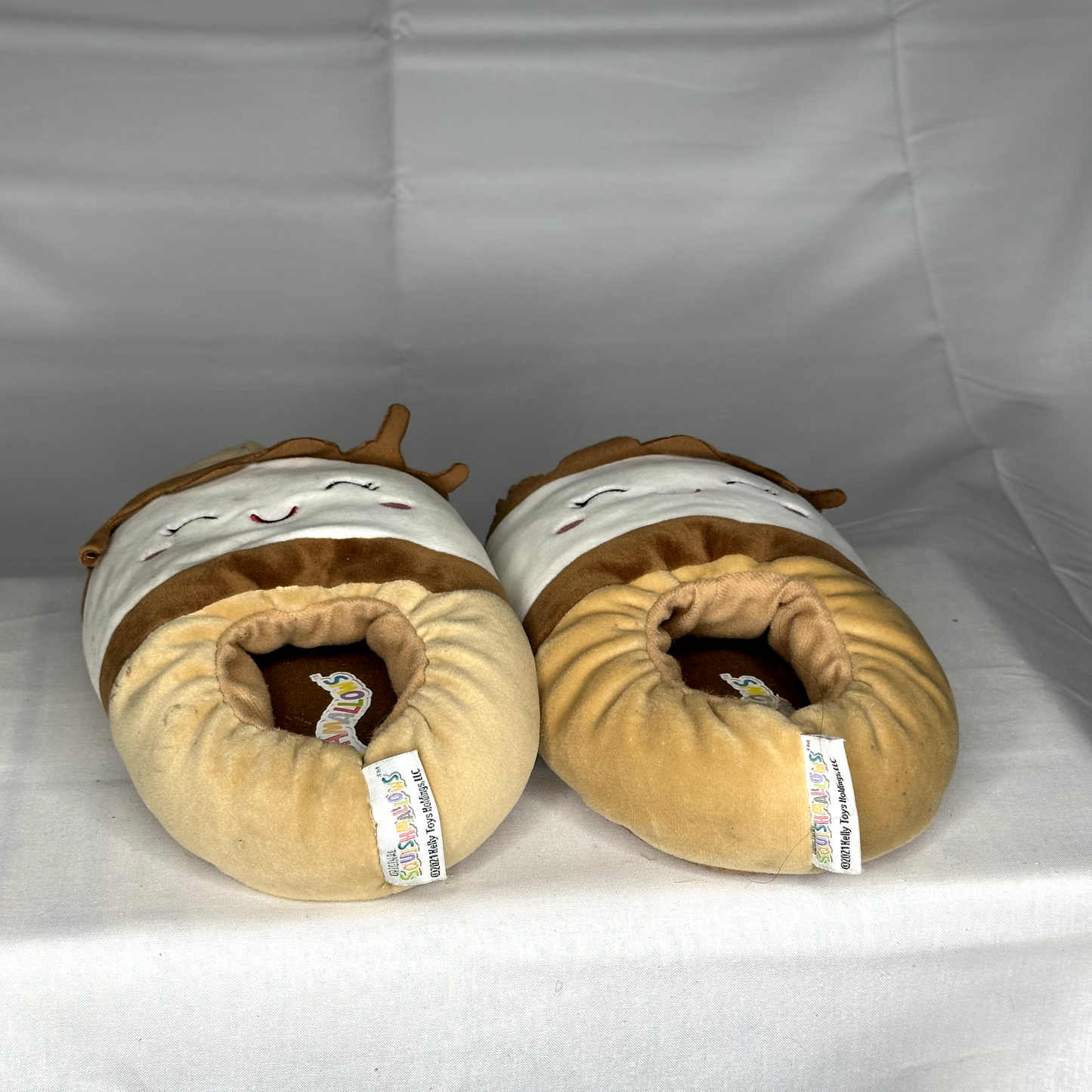 Squishmallow Smore Plush Slippers Smore Themed Pink White Brown Comfortable