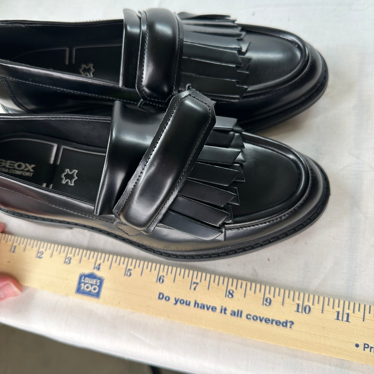 Geox Walk Pleasure Ultra Comfort Dress Shoes Black Lightweight Hidden Heel Shiny Leather Genuine Italian Made in Italy
