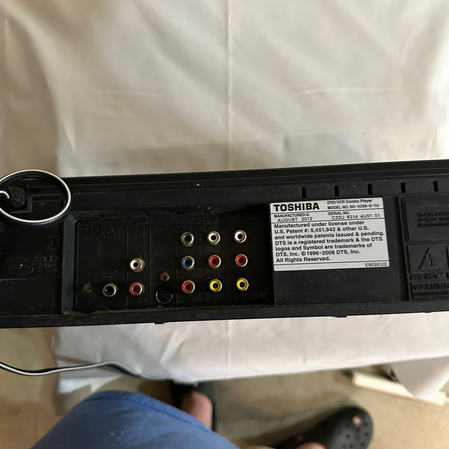 Black Toshiba DVD VCR Combo Player SD-V296-K-TU