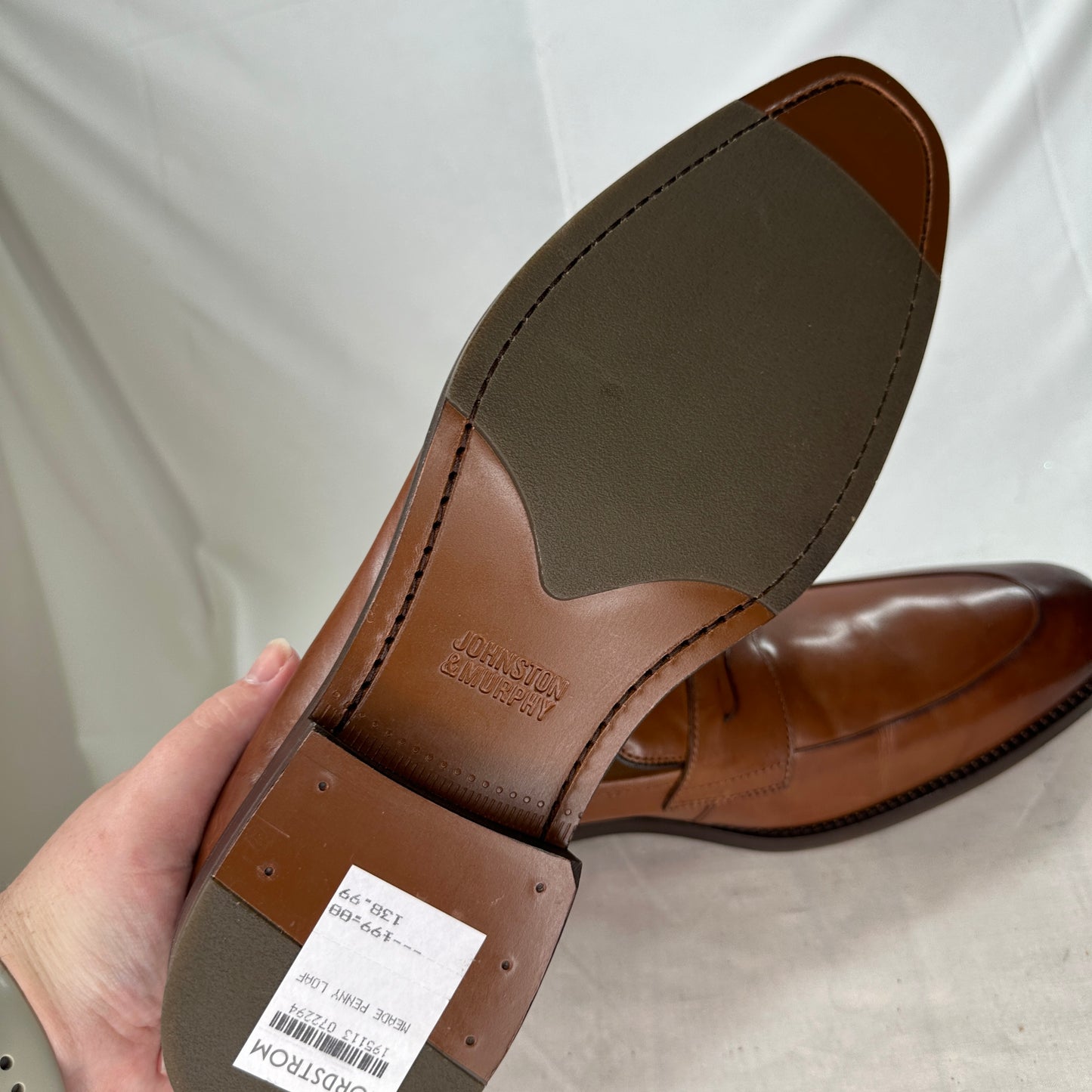 Johnston & Murphy Formal Dress Shoe Shiny Brown Slip On Shiny Leather Brown Unique Design Padded