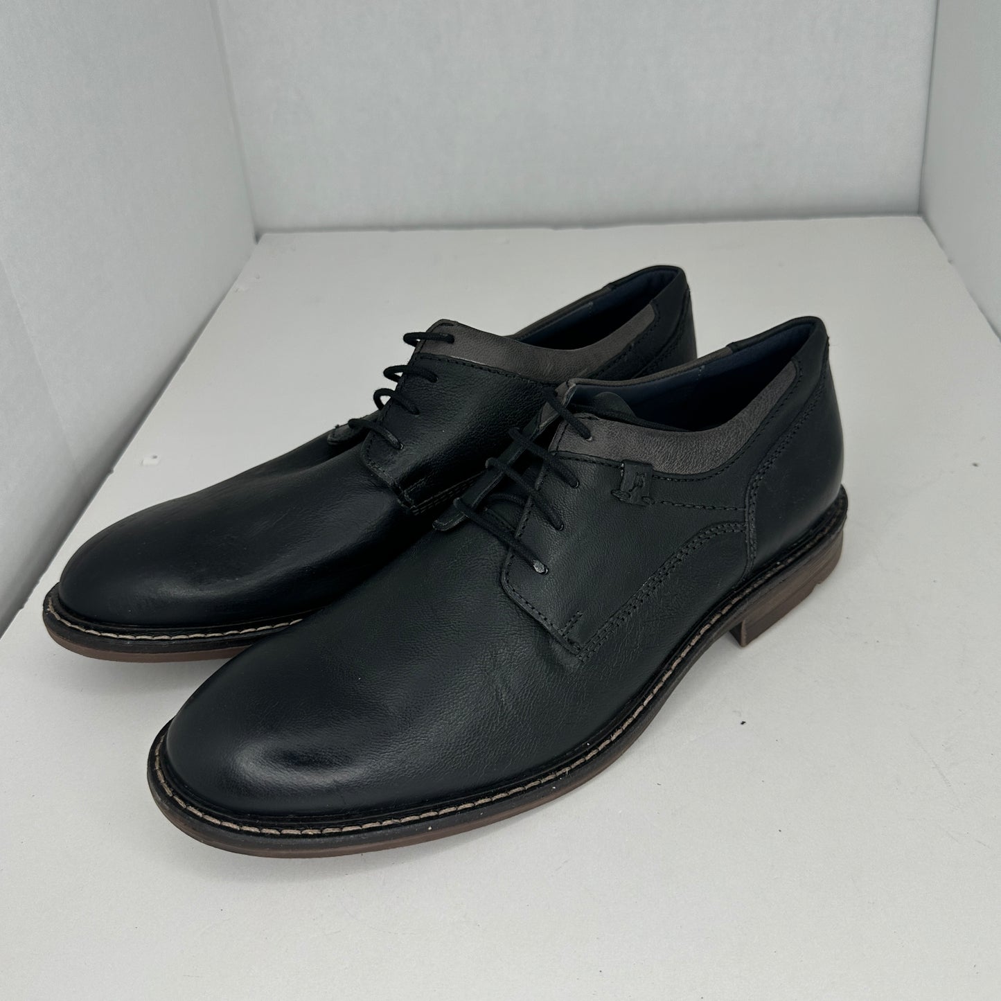 Josef Seibel Earl 05 Black-Brown Oxford Loafers Pointed Toe Cap Leather Outter Rubber Outsole Luxurious
