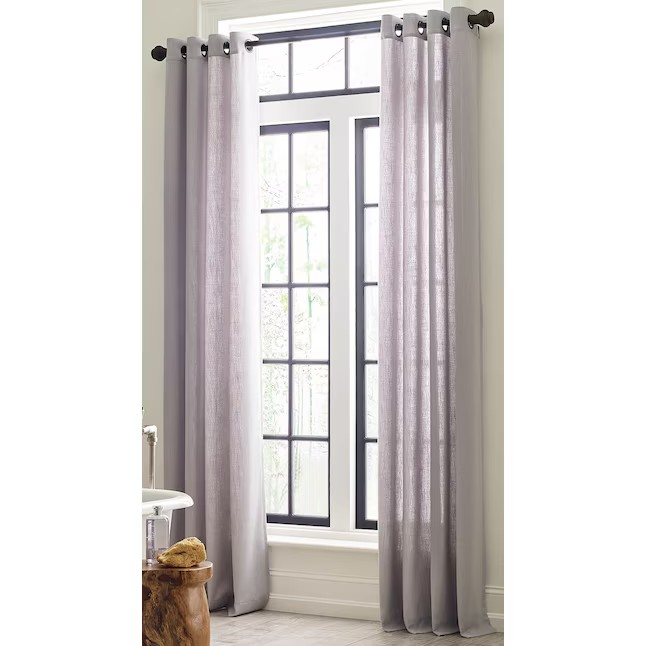Allen + Roth Logan 84" Gromet Style Curtain 52x84 Gray Pattern Modern #2857165