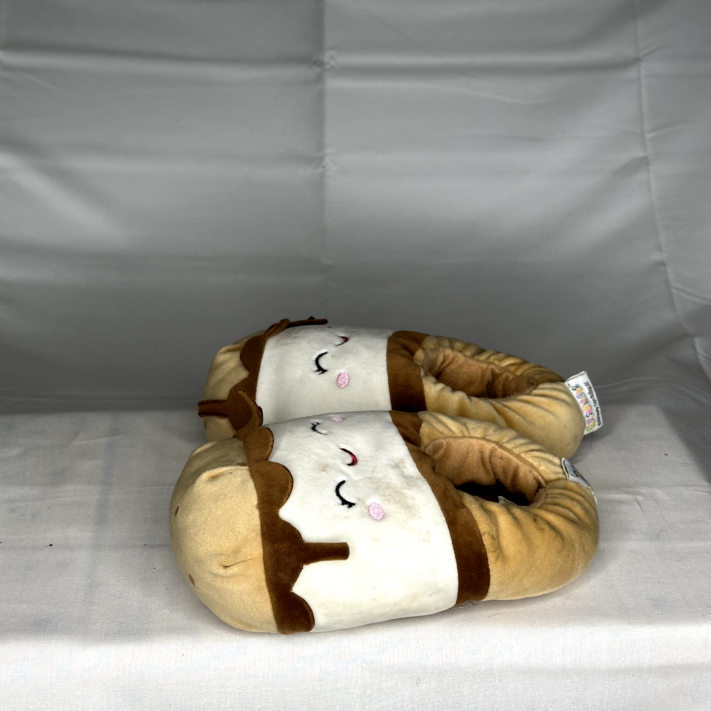 Squishmallow Smore Plush Slippers Smore Themed Pink White Brown Comfortable