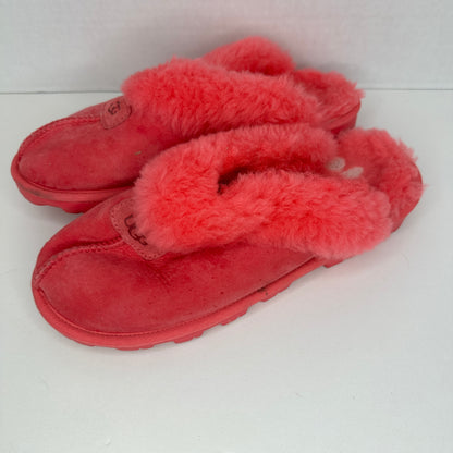 Ugg Coquette Slippers Hot Pink Fuzzy Insulated Slip On Lightweight Comfy All Weather