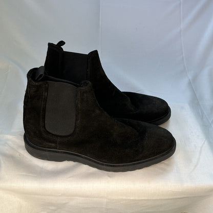 Zara Black Velvet Mens Dress Boots Slip On Style