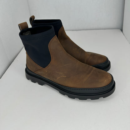 Camper Comfort Boots Brown and Black Slip On Lightweight Comfort All Weather Cap Toe