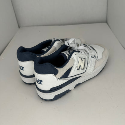 New Balance 550 Unisex Basketball Sneaker White and Blue Platform Rubber Outsole Lace Up Unisex Multi-Colored