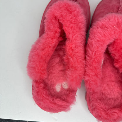 Ugg Coquette Slippers Hot Pink Fuzzy Insulated Slip On Lightweight Comfy All Weather