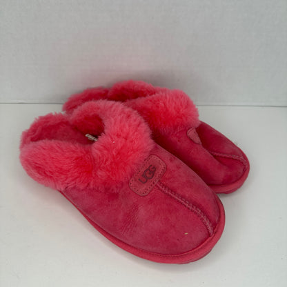 Ugg Coquette Slippers Hot Pink Fuzzy Insulated Slip On Lightweight Comfy All Weather