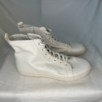 Naturalizer Morrison-High White Zipper Leather Skateboard Shoes Lace Up Cap Toe