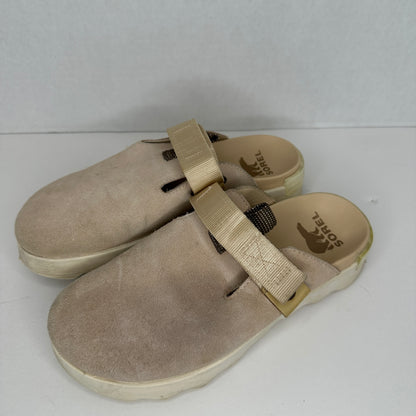 Sorel Viibe Suede Slippers Pastel Pink/Beige Adjustable Strap Pastel Pink/Beige Lightweight Casual Closed Toe