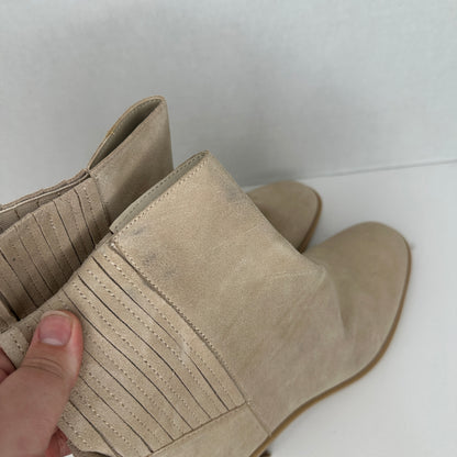 Dolce Vita Suede H2O Boots Beige Slip On 2" Heel Beige Ankle High Accents