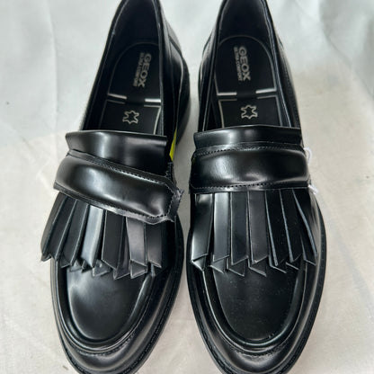 Geox Walk Pleasure Ultra Comfort Dress Shoes Black Lightweight Hidden Heel Shiny Leather Genuine Italian Made in Italy