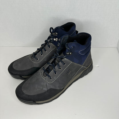 Josef Seibel Hiking Boots Gray, Blue, Silver Lace Up Waterproof Weatherproof Hiking/Outdoor Arch Support and Comfortable