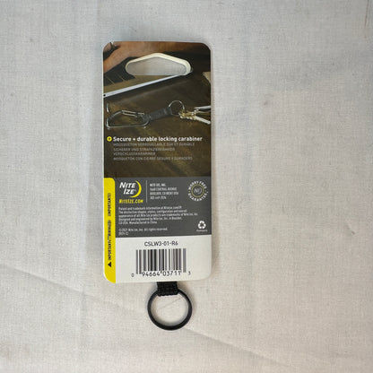 Nite Ize Slide Lock Key Ring Stainless Steel #3 Carabiner with Key Ring