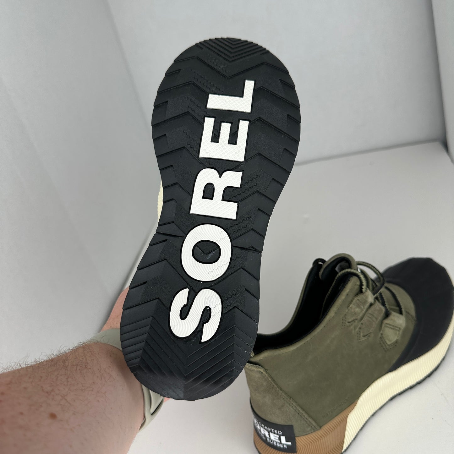 Sorel Out N About 3 Classic Boot Green, White, Brown, Black Lightweight Waterproof Leather Lace Up Above the Ankle Logo Accent