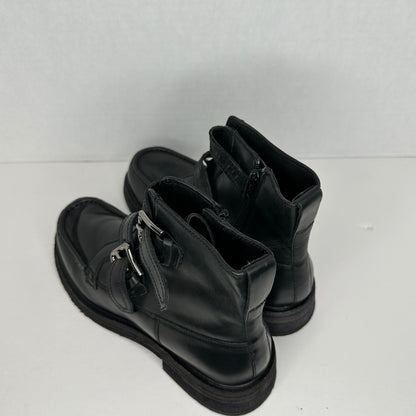 Free People Comfort Boots Black and Silver Adjustable Straps Buckles Silver Accents Made in India Handmade