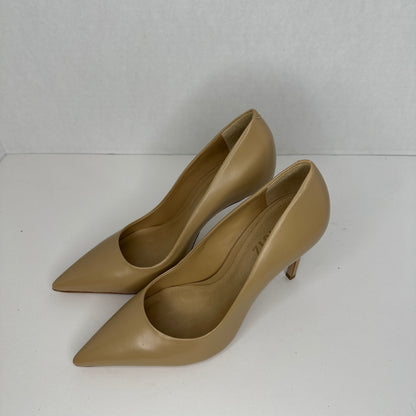 Schultz Extra High Heel Beige/Cream Slip On Leather Stiletto Cap Toe Lightweight