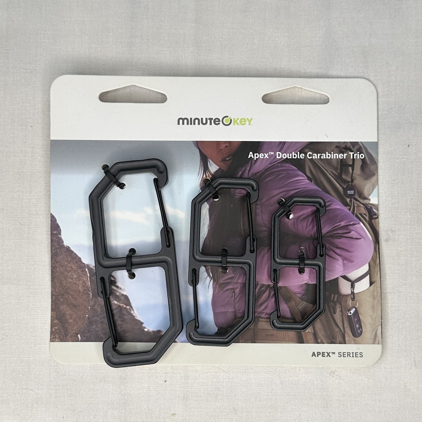 Minute Key Black Apex Double Carabiner Trio 3 Pack