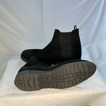 Zara Black Velvet Mens Dress Boots Slip On Style