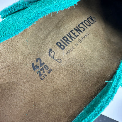 Birkenstock Teal Slippers Teal Slip On Felt Outside Adjustable Buckle One of a Kind Lightweight