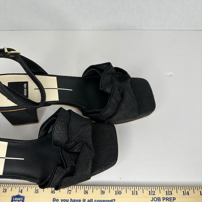 Dolce Vita Cheer Heels Black Lightweight Ankle Strap Buckle Adjustable Block Heel 3" Heel