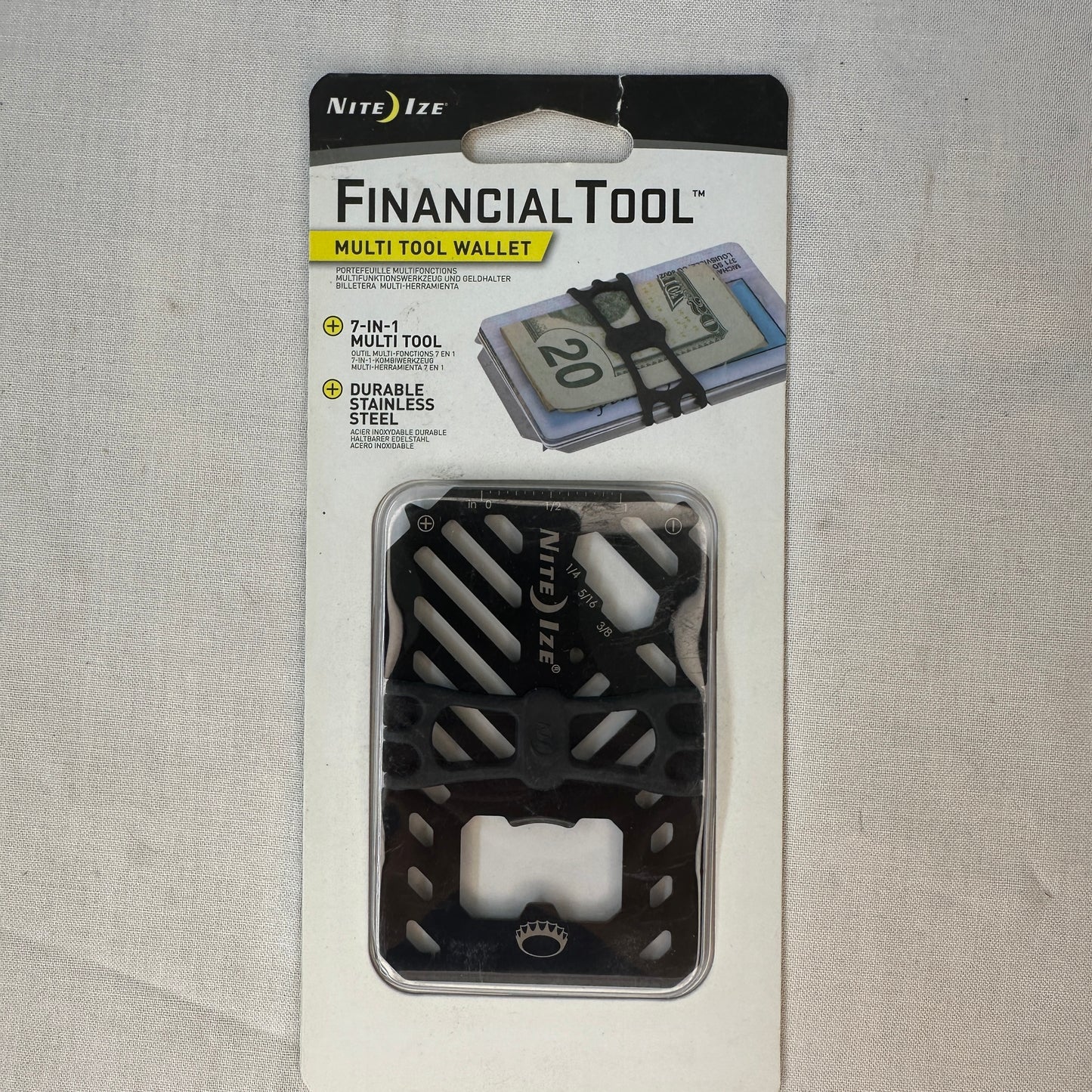 Nite Ize Financial Tool 7 in 1 Multi Tool Stainless Steel Wallet