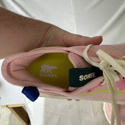 Sorel Running Shoes-Pink Pink, White, Blue, Lime Green Running Shoe Multi-Colored Bright Colors Lace Up Supporting