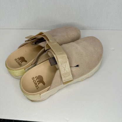 Sorel Viibe Suede Slippers Pastel Pink/Beige Adjustable Strap Pastel Pink/Beige Lightweight Casual Closed Toe