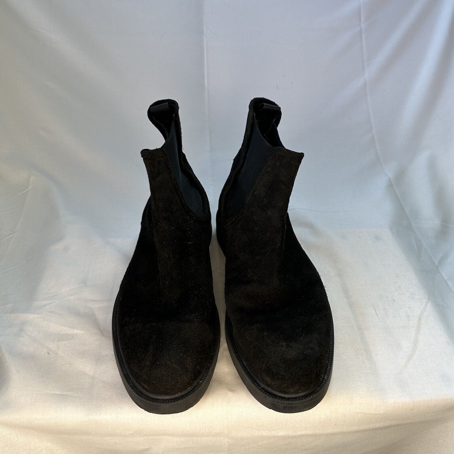 Zara Black Velvet Mens Dress Boots Slip On Style