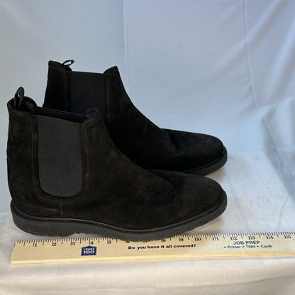 Zara Black Velvet Mens Dress Boots Slip On Style