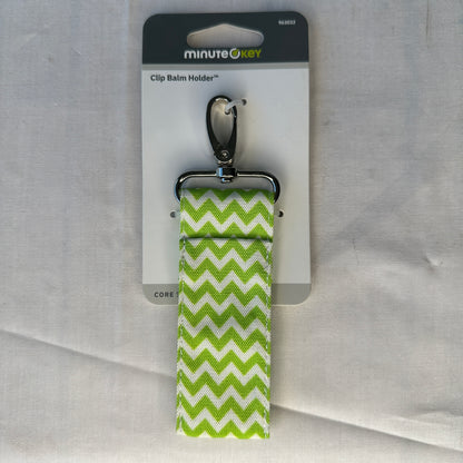 Minute Key Clip Balm Holder with Carabiner Latch - Green and White