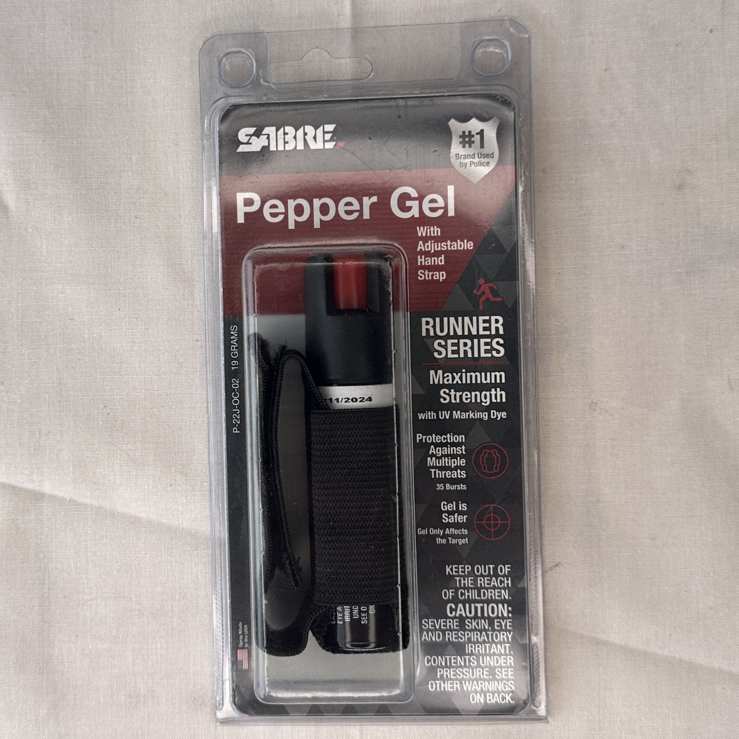 Sabre Pepper Gel with Adjustable Handle Strap Maximum Strength Specialty Formula