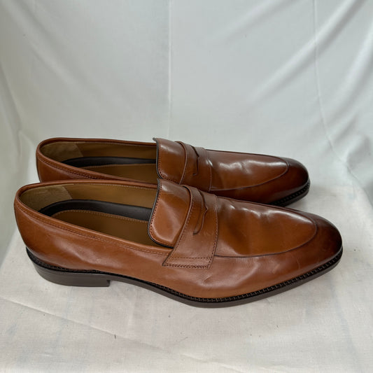 Johnston & Murphy Formal Dress Shoe Shiny Brown Slip On Shiny Leather Brown Unique Design Padded