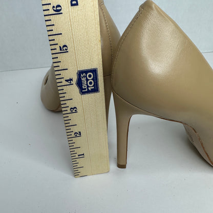 Schultz Extra High Heel Beige/Cream Slip On Leather Stiletto Cap Toe Lightweight